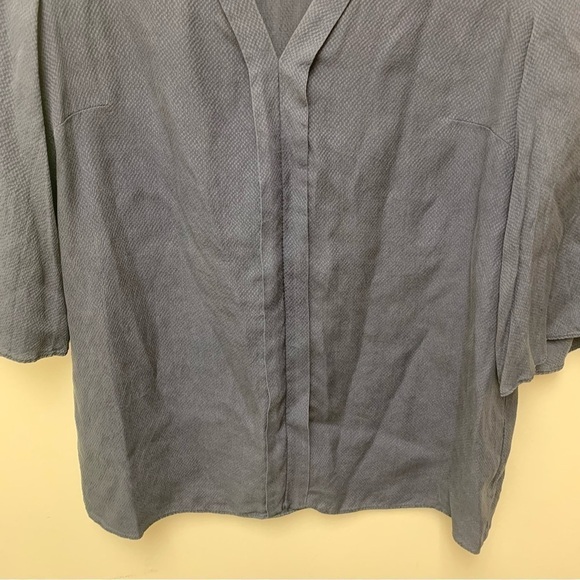 J.CREW 365 Navy Blue V-Neck Hammered Silk Blouse - Picture 6 of 9